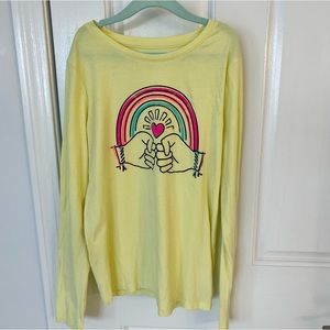 Gap Kids Yellow Shirt with Rainbow Design